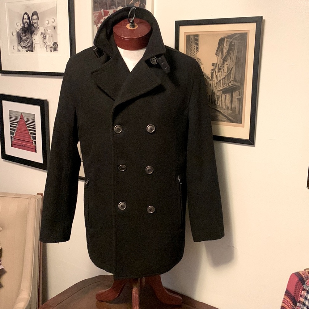 Mens London Fog Peacoat Sm